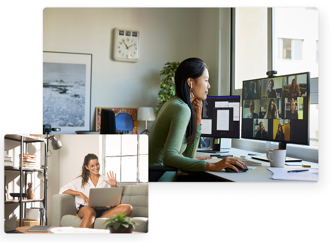 Modern workspace with laptop showing online course platform