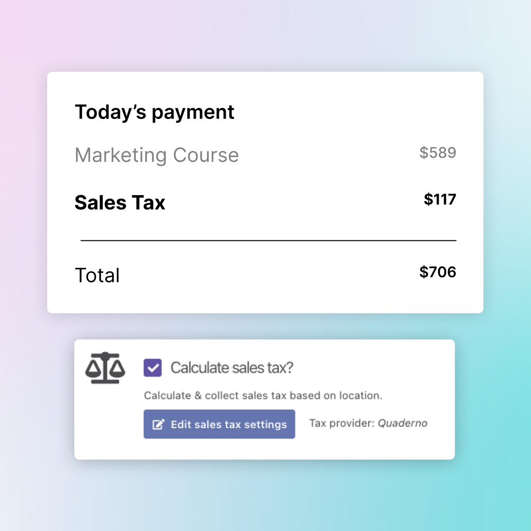 Tax and ops, handled natively.