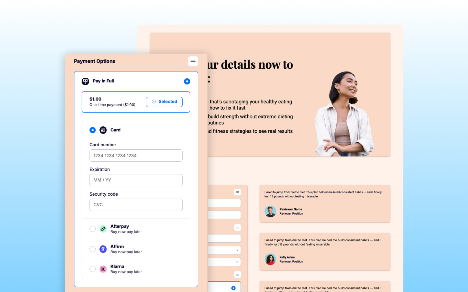 High conversion checkout builder example